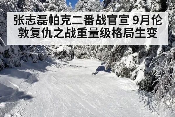 张志磊帕克二番战官宣 9月伦敦复仇之战重量级格局生变